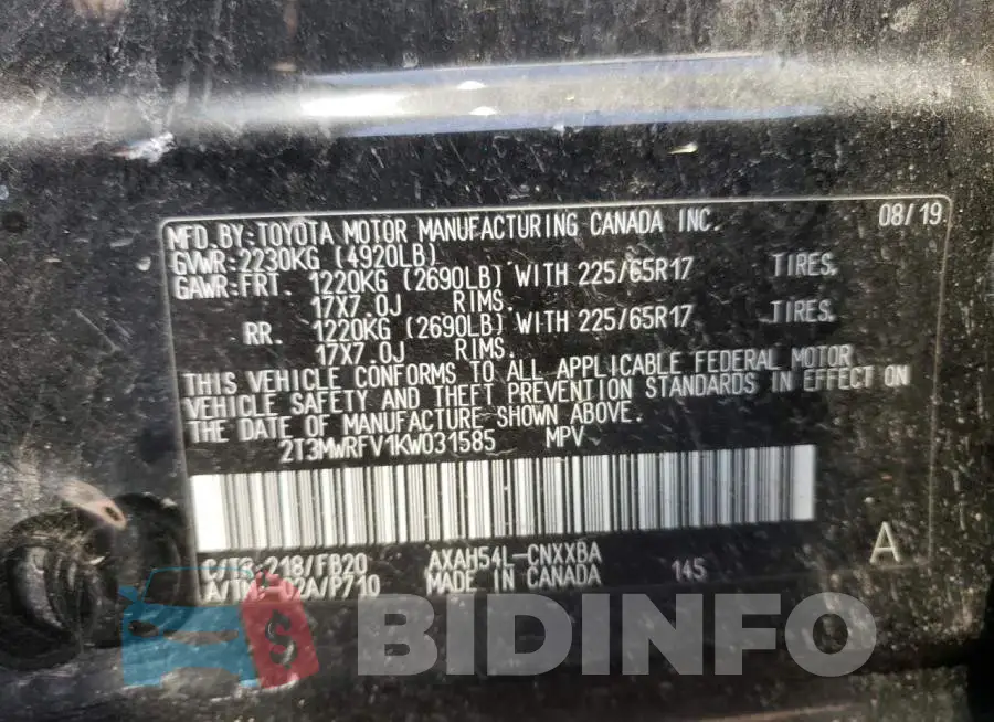 2T3MWRFV1KW031585 Photo# 14