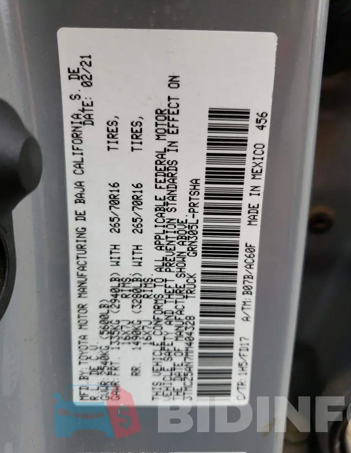 3TMCZ5AN7MM404328 Photo# 13
