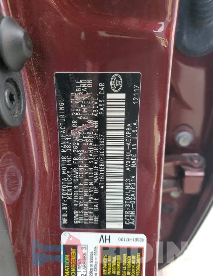 4T1BD1EB0EU033637 Photo# 12