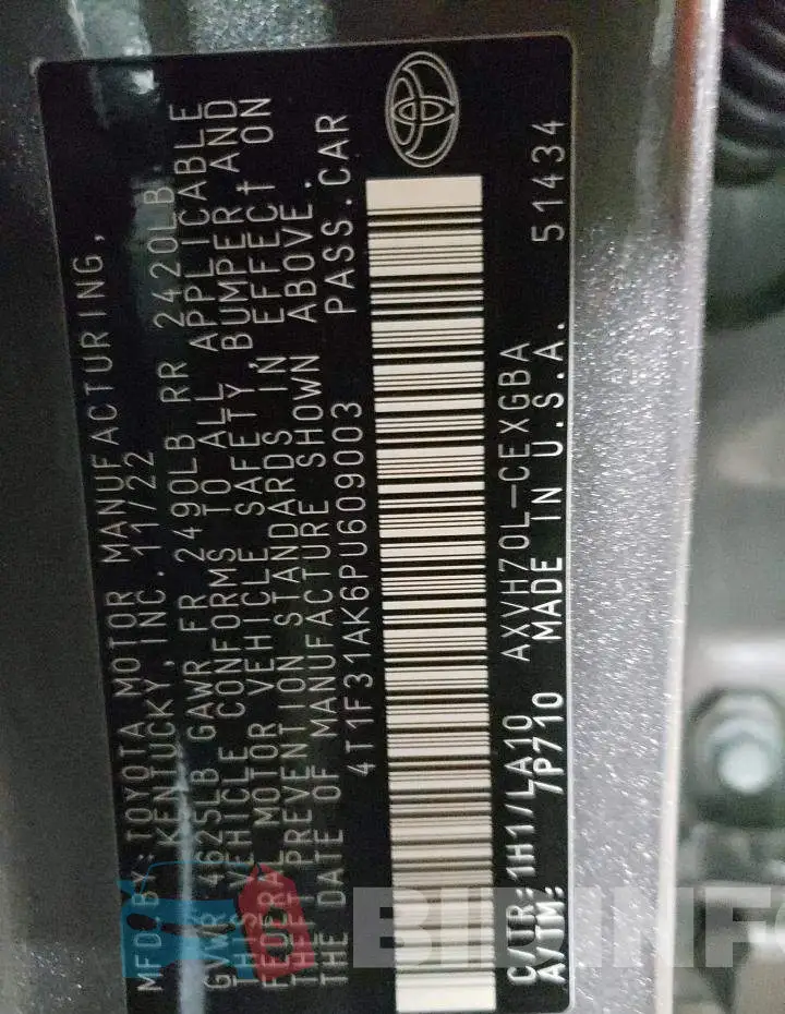 4T1F31AK6PU609003 Photo# 12