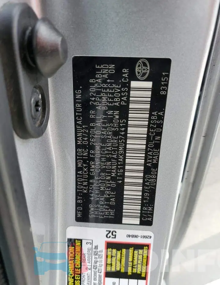 4T1G11AK9MU574415 Photo# 12