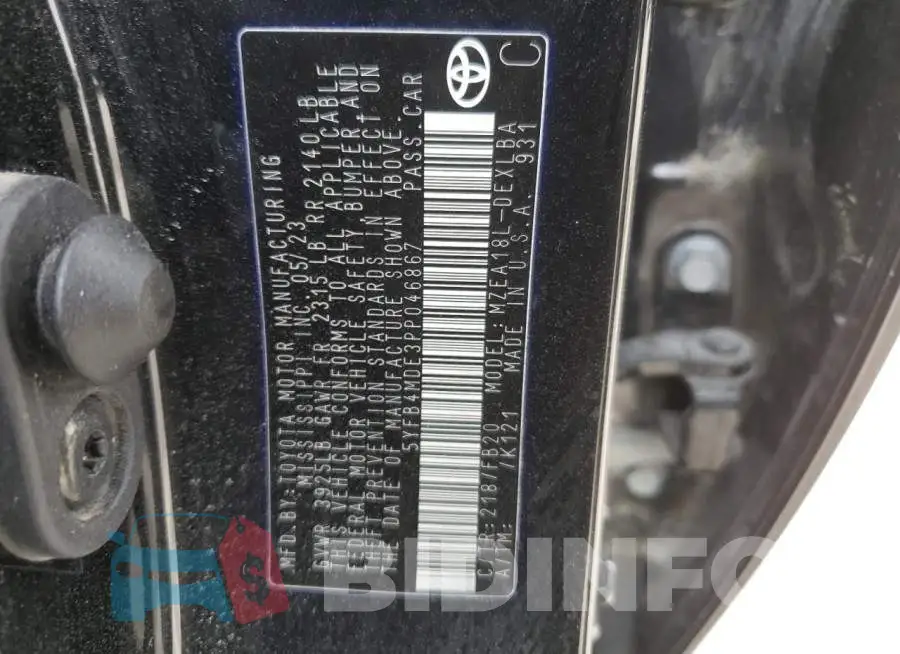 5YFB4MDE3PP046867 Photo# 13