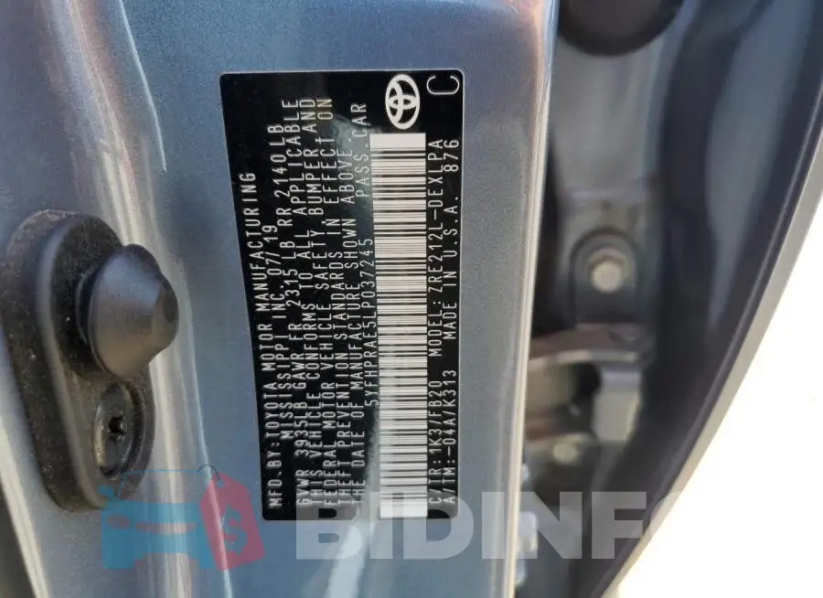 5YFHPRAE5LP037245 Photo# 12