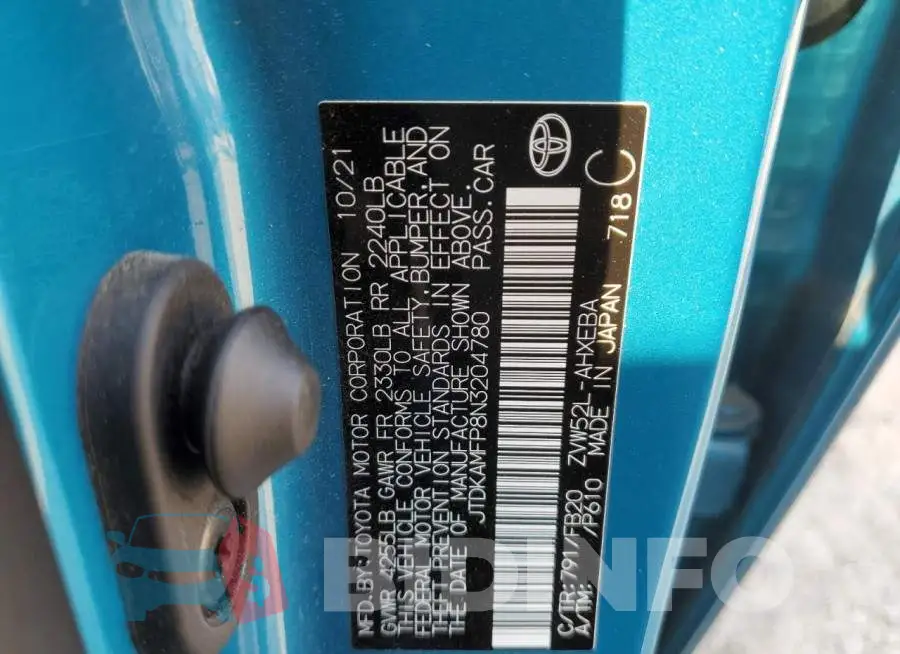 JTDKAMFP8N3204780 Photo# 12