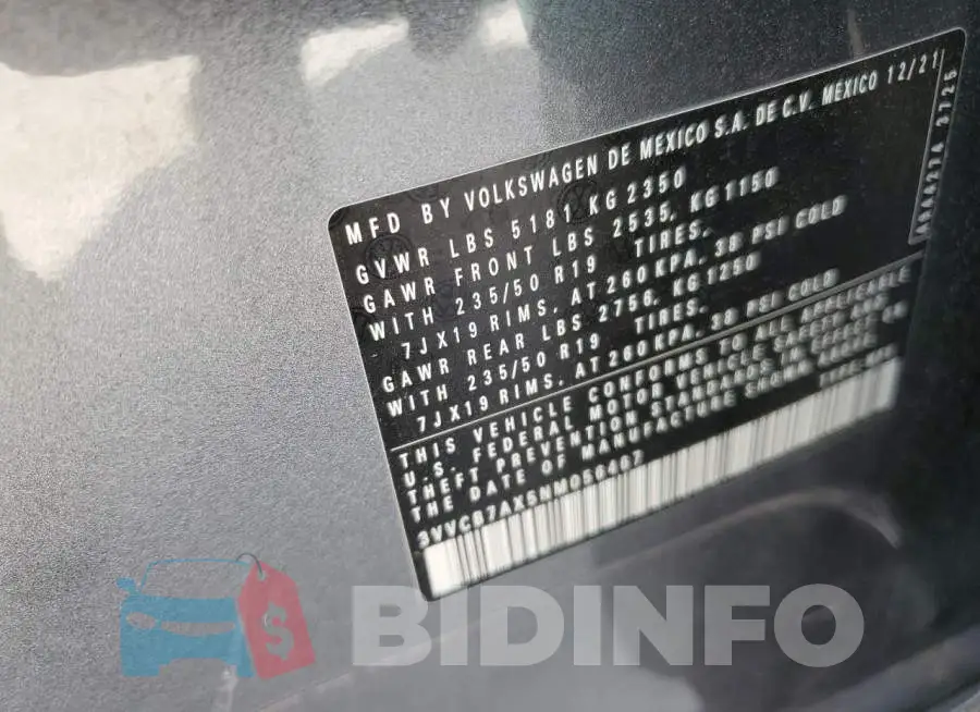 3VVCB7AX5NM056467 Photo# 10