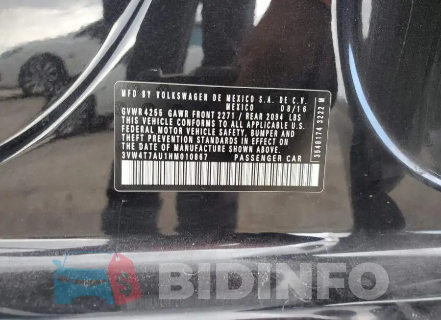 3VW4T7AU1HM010867 Photo# 12