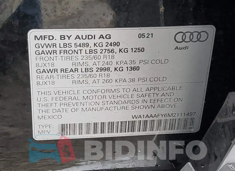 WA1AAAFY6M2111497 Photo# 13