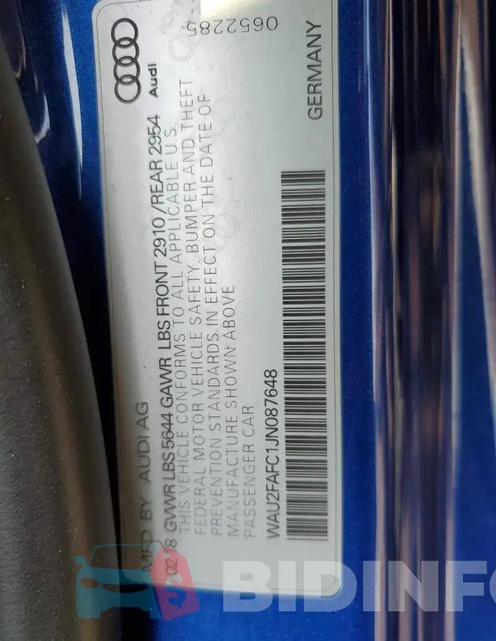 WAU2FAFC1JN087648 Photo# 12