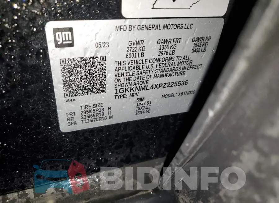 1GKKNML4XPZ225536 Photo# 13