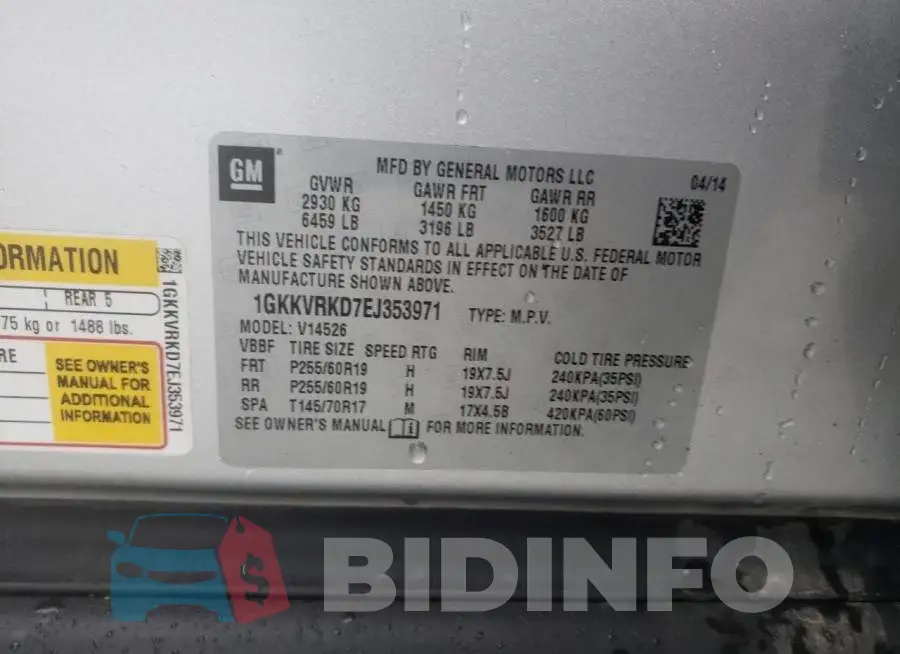 1GKKVRKD7EJ353971 Photo# 13