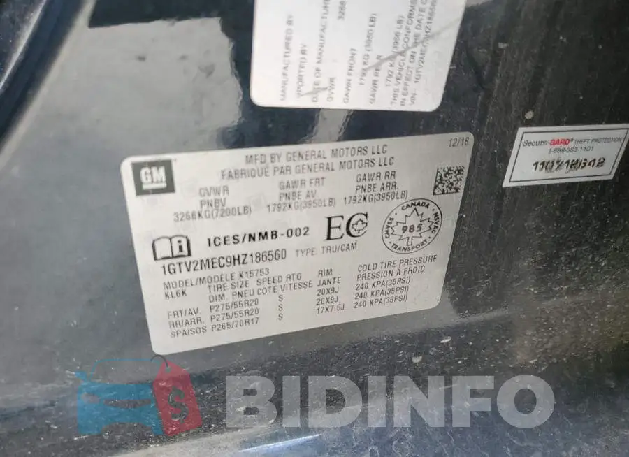 1GTV2MEC9HZ186560 Photo# 12