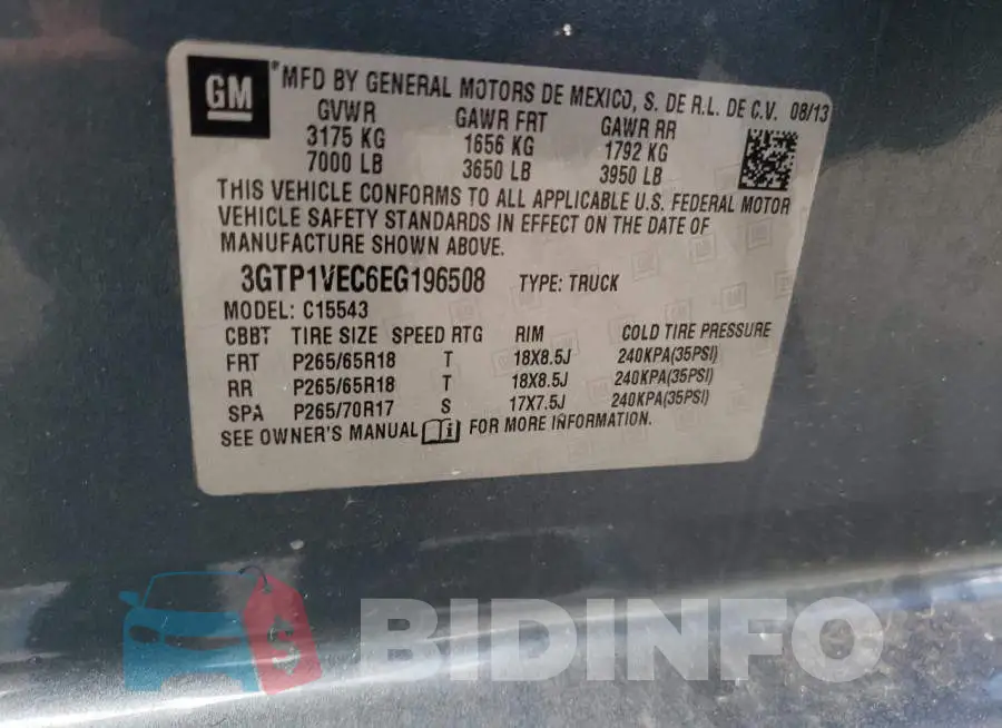 3GTP1VEC6EG196508 Photo# 12