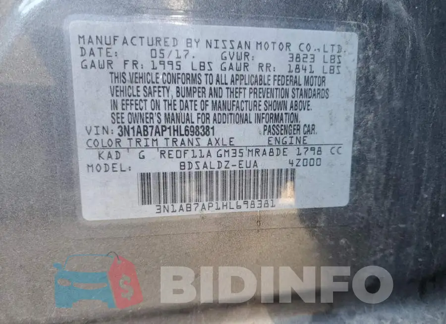 3N1AB7AP1HL698381 Photo# 13