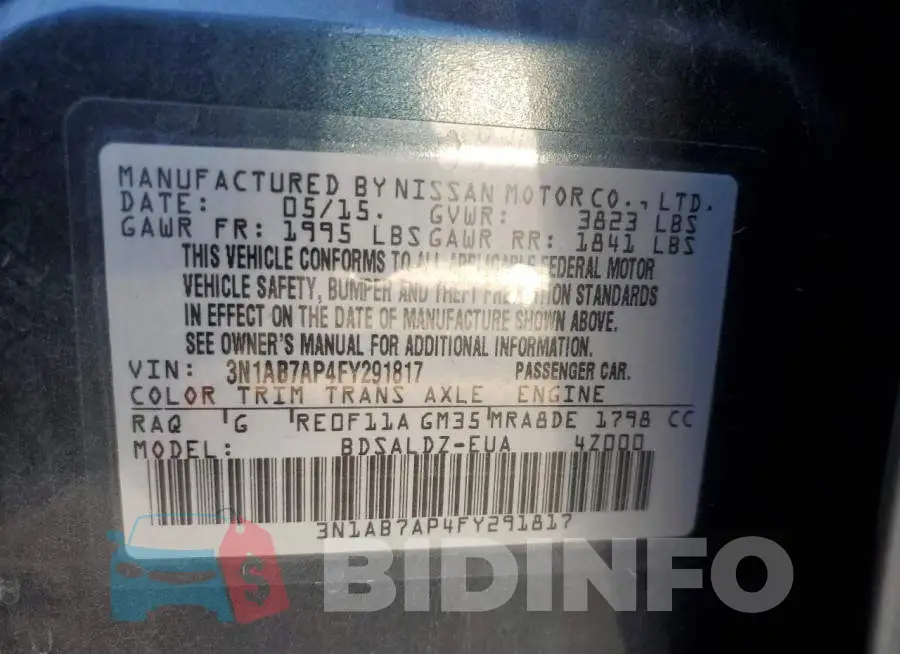 3N1AB7AP4FY291817 Photo# 12