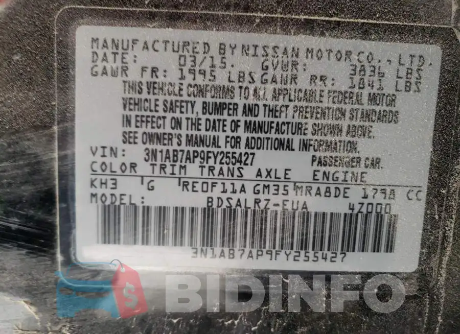 3N1AB7AP9FY255427 Photo# 12