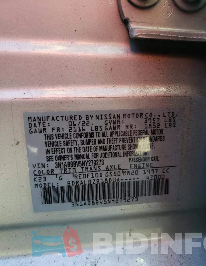 3N1AB8BV5NY279273 Photo# 13