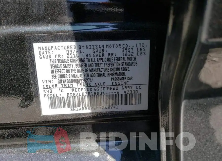 3N1AB8BV6MY262741 Photo# 13