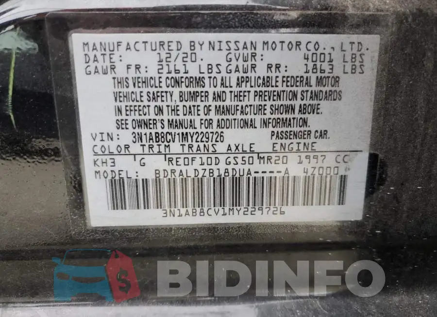 3N1AB8CV1MY229726 Photo# 12