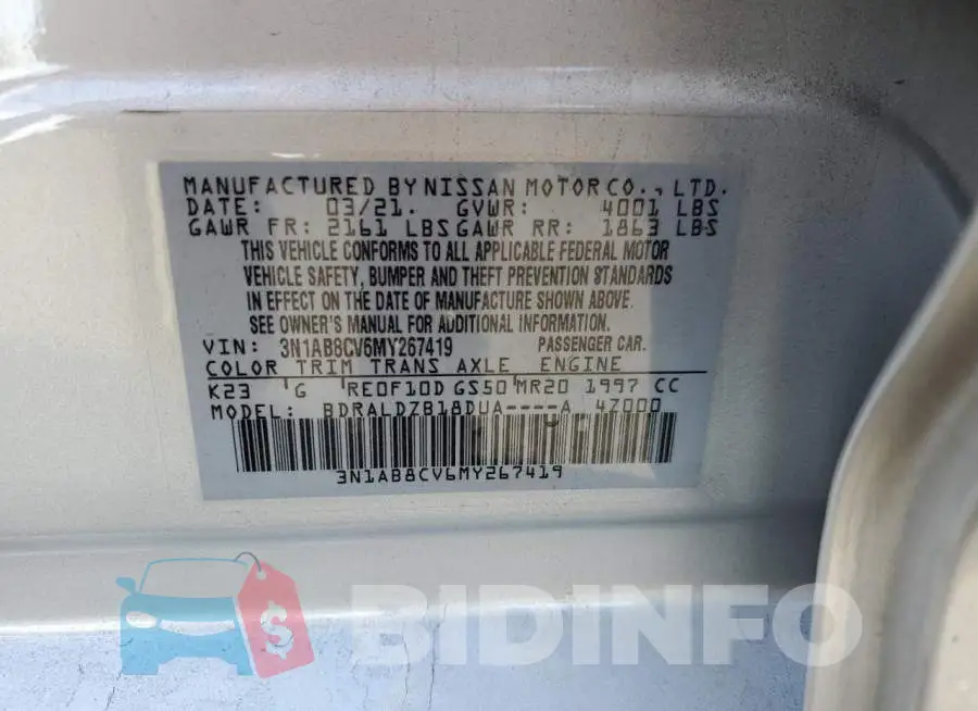 3N1AB8CV6MY267419 Photo# 12