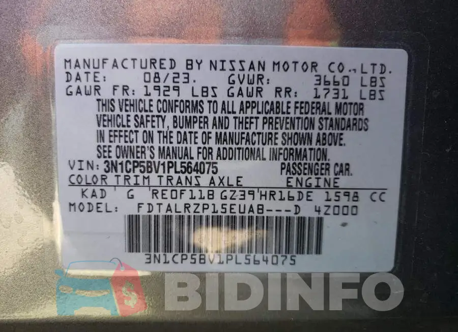 3N1CP5BV1PL564075 Photo# 13