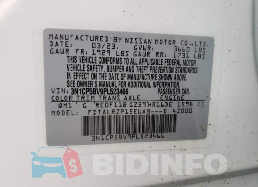 3N1CP5BV9PL523466 Photo# 13