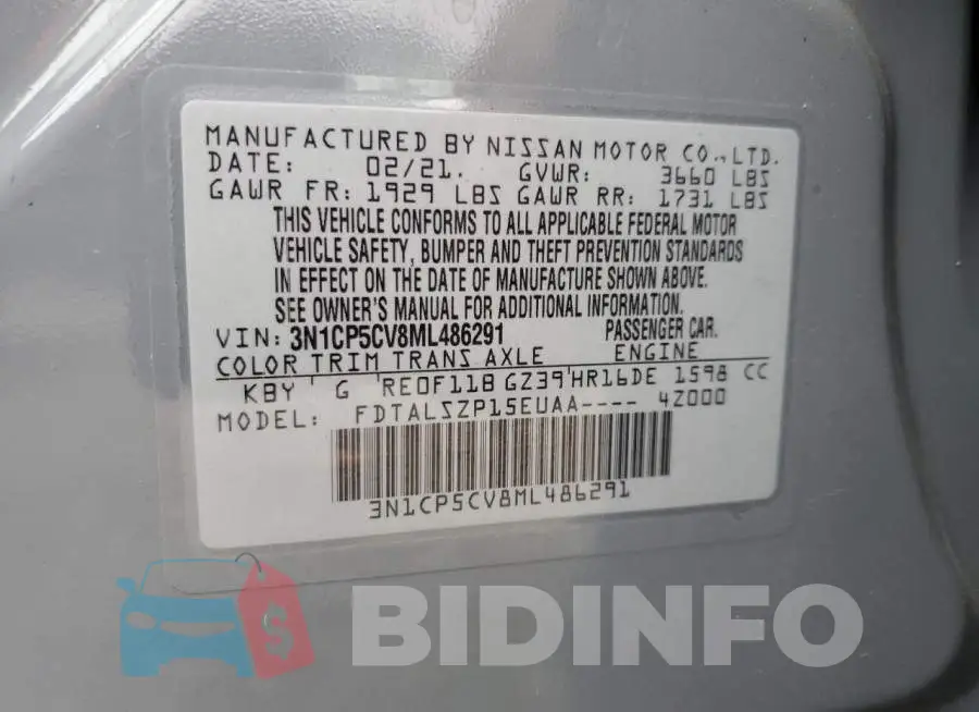 3N1CP5CV8ML486291 Photo# 12
