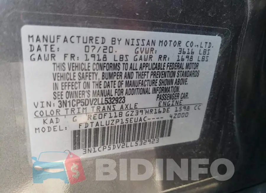 3N1CP5DV2LL532923 Photo# 13