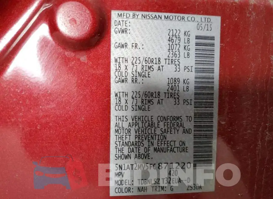 5N1AT2MV5FC871220 Photo# 14