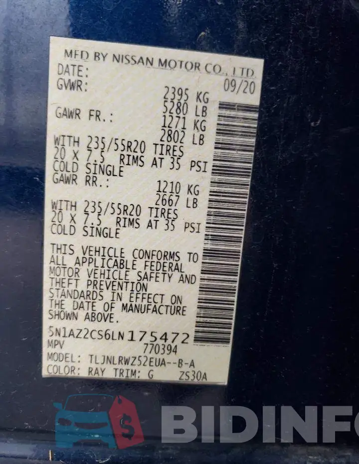 5N1AZ2CS6LN175472 Photo# 13