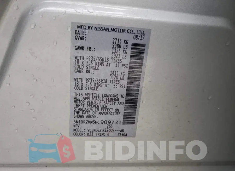 5N1DR2MM5HC909731 Photo# 12