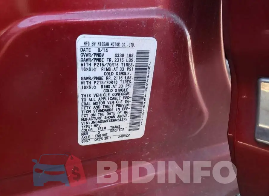 JN8AS5MT4EW624375 Photo# 13