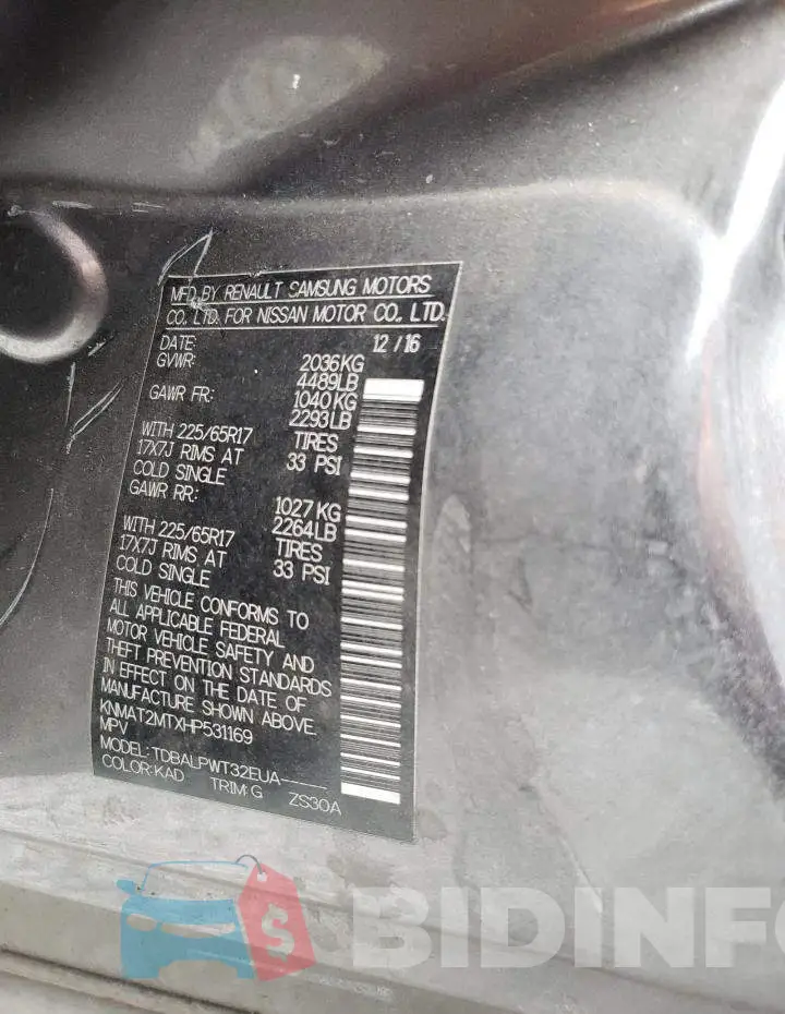 KNMAT2MTXHP531169 Photo# 14