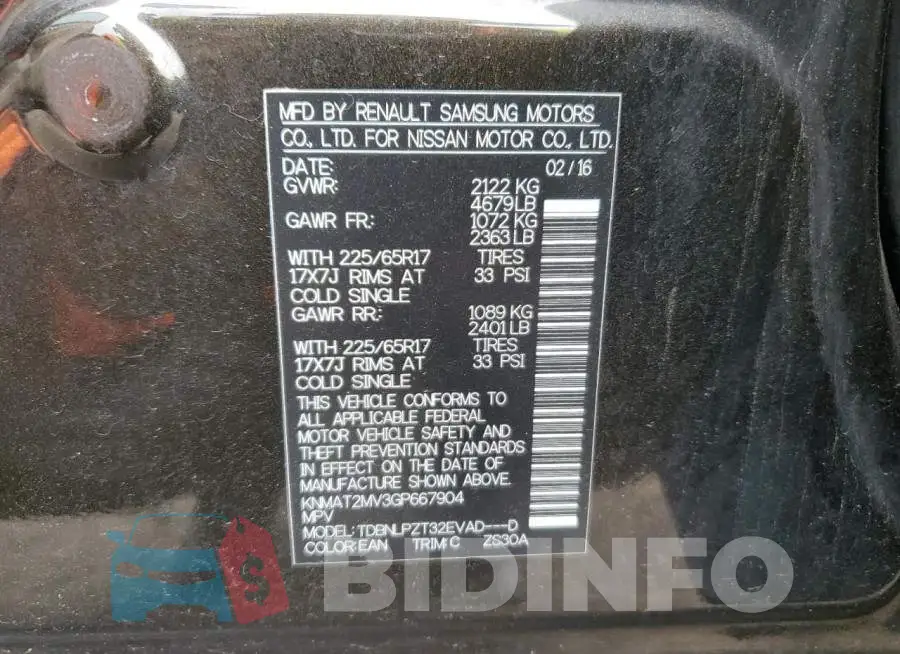 KNMAT2MV3GP667904 Photo# 12