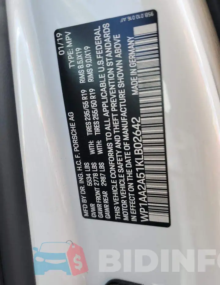 WP1AA2A51KLB02642 Photo# 12