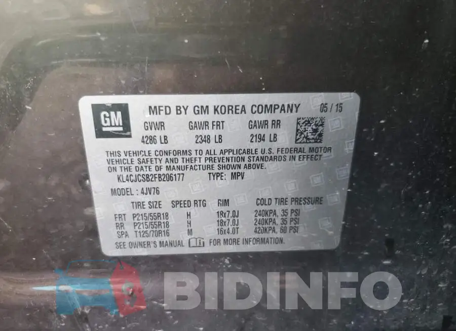 KL4CJCSB2FB206177 Photo# 12