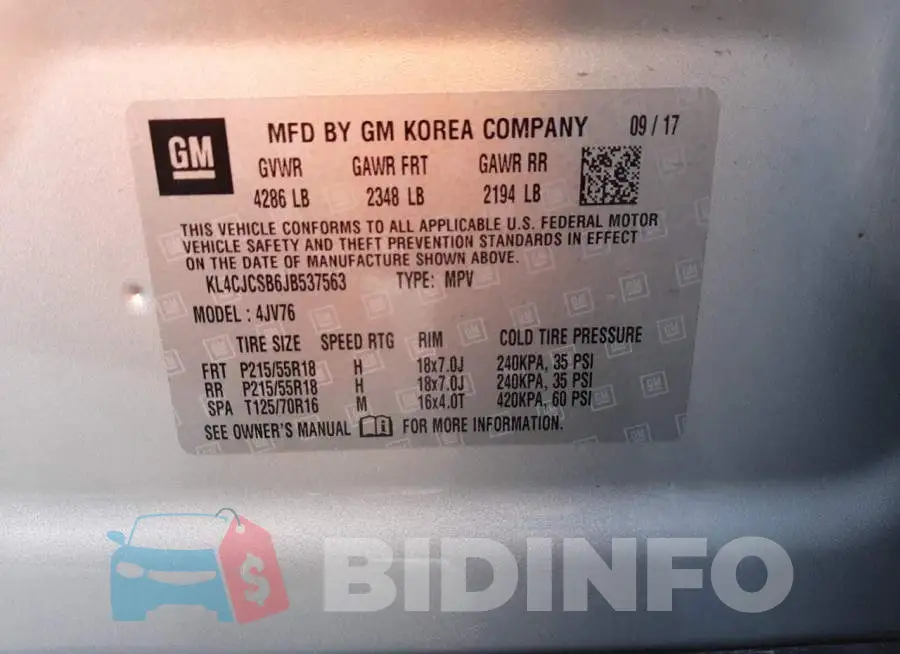 KL4CJCSB6JB537563 Photo# 13