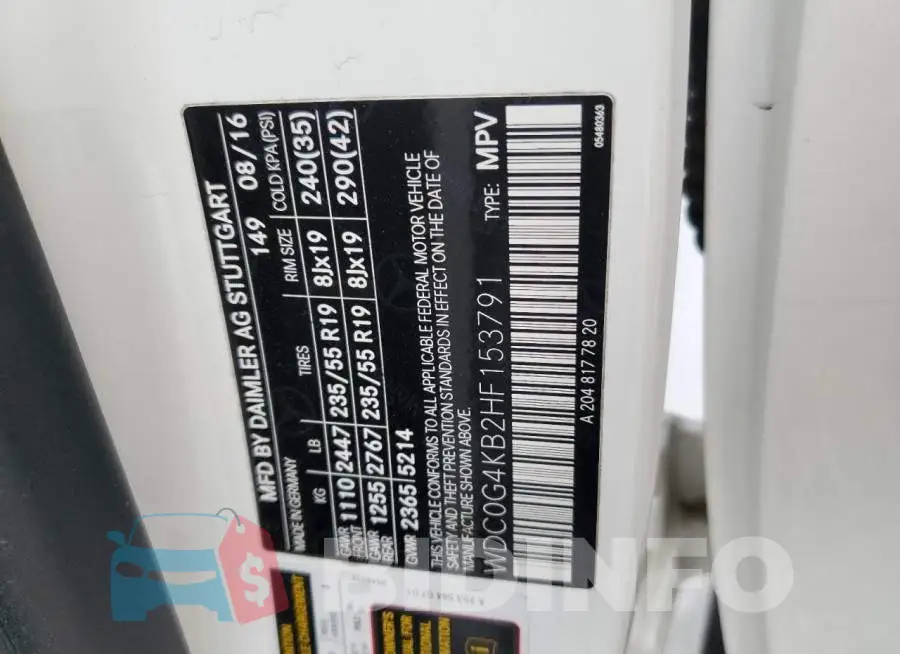 WDC0G4KB2HF153791 Photo# 13