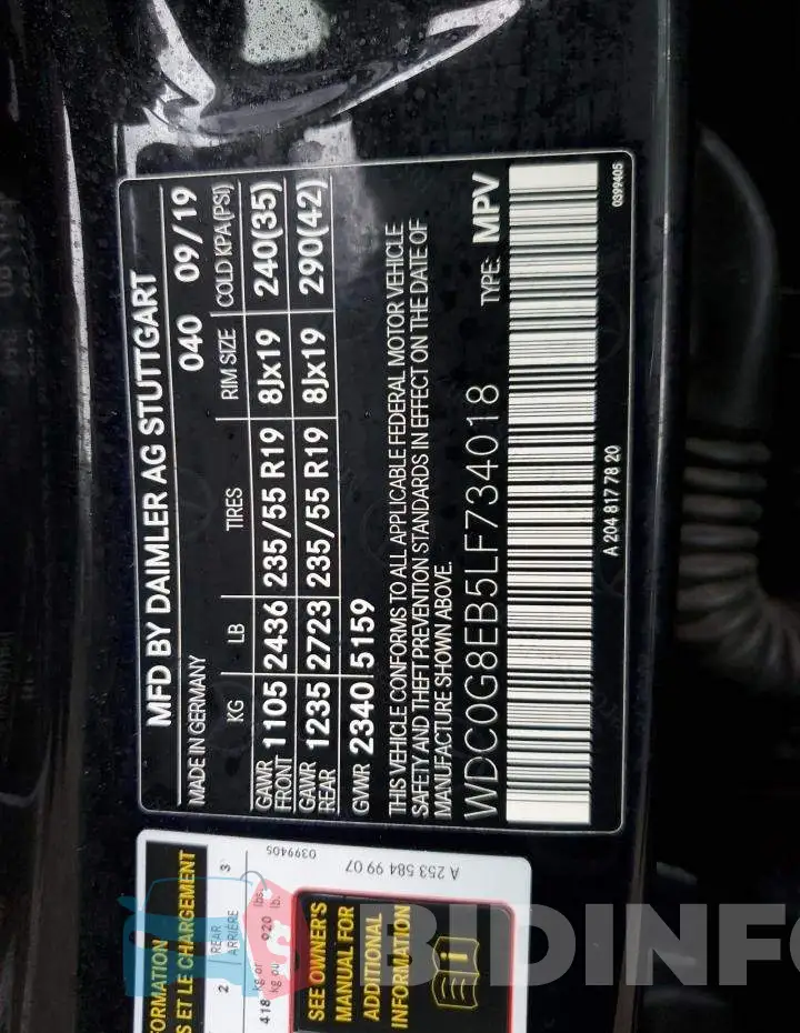 WDC0G8EB5LF734018 Photo# 12