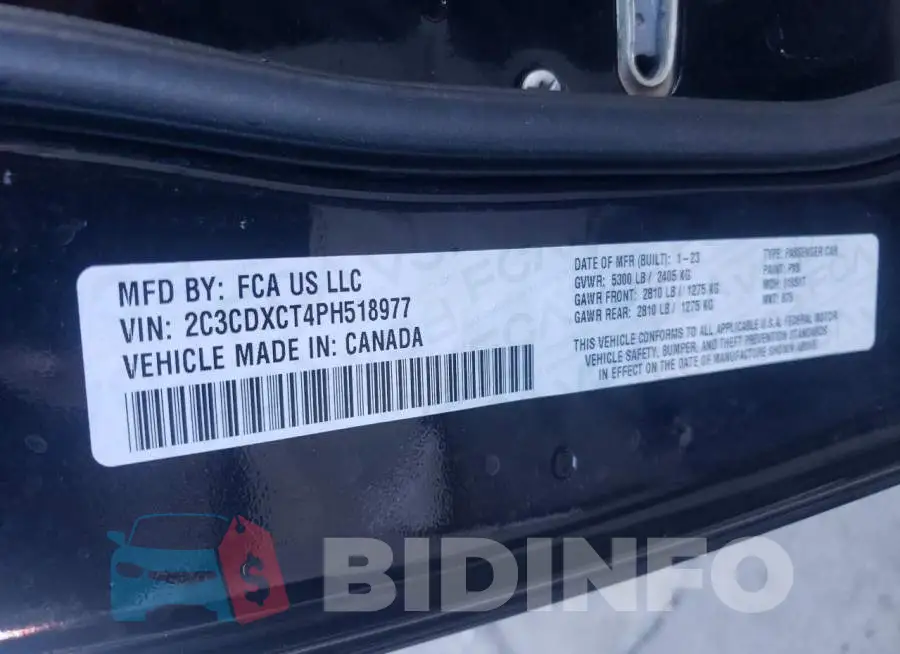2C3CDXCT4PH518977 Photo# 12