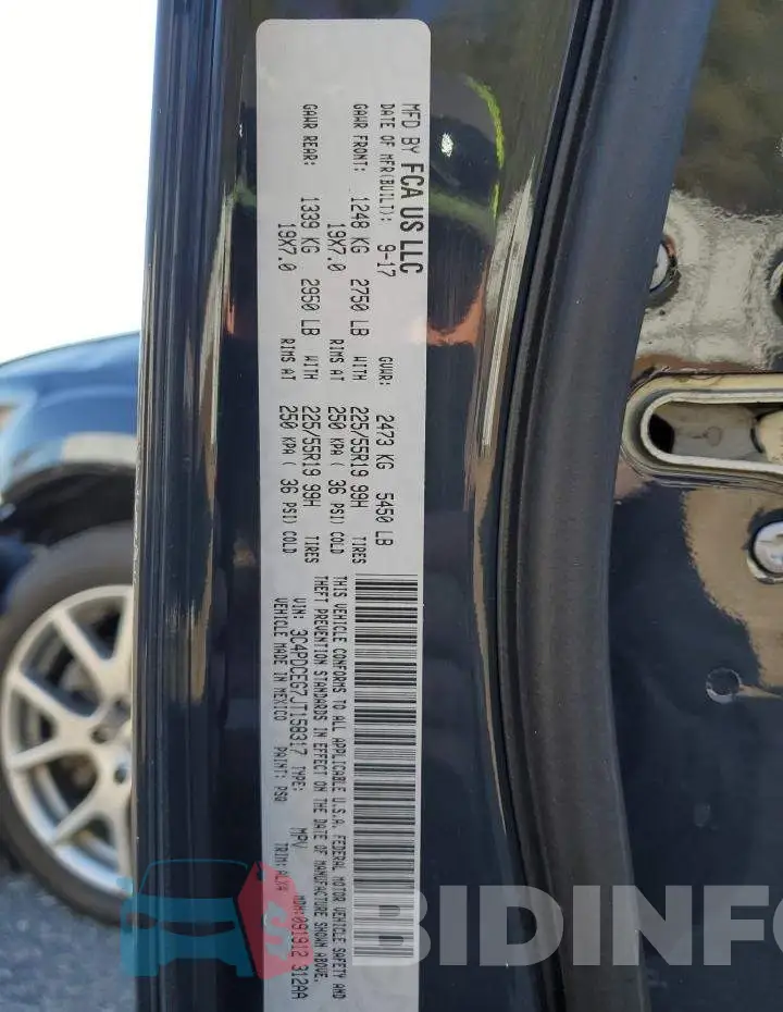 3C4PDCEG7JT158317 Photo# 13