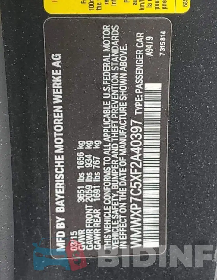 WMWXP7C5XF2A40397 Photo# 12