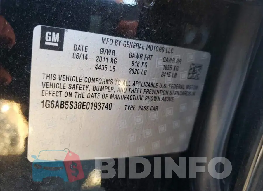 1G6AB5S38E0193740 Photo# 12