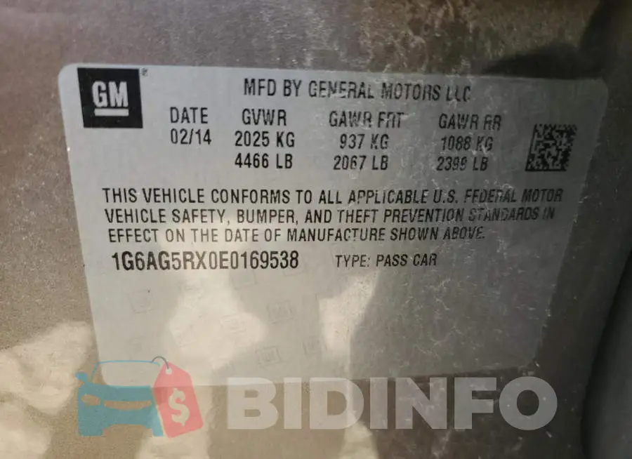 1G6AG5RX0E0169538 Photo# 12
