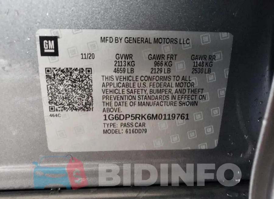 1G6DP5RK6M0119761 Photo# 12