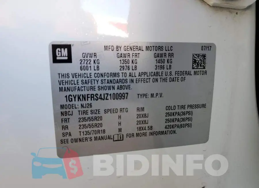 1GYKNFRS4JZ100997 Photo# 13