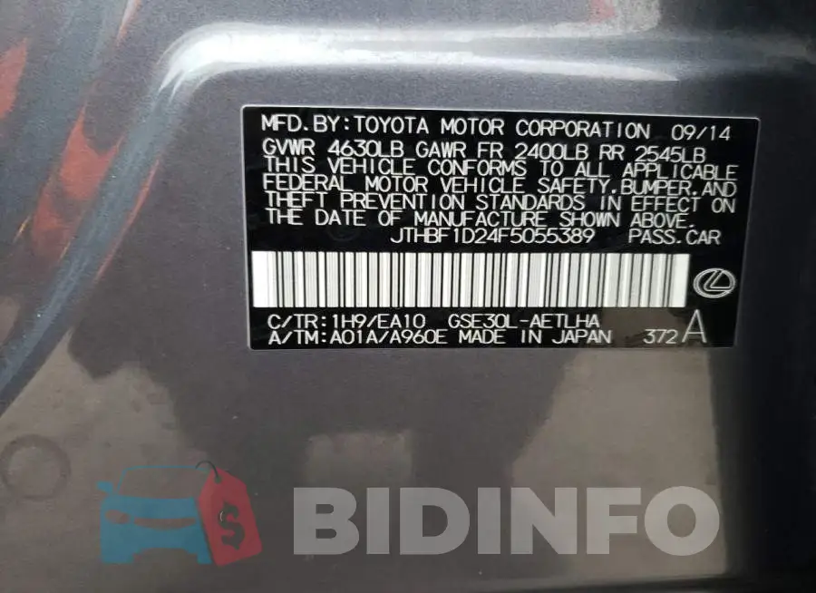 JTHBF1D24F5055389 Photo# 12