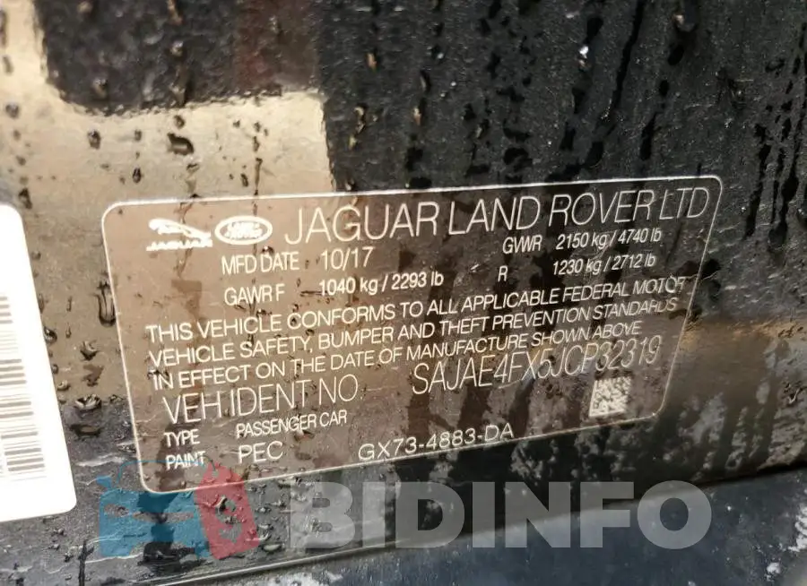 SAJAE4FX5JCP32319 Photo# 12