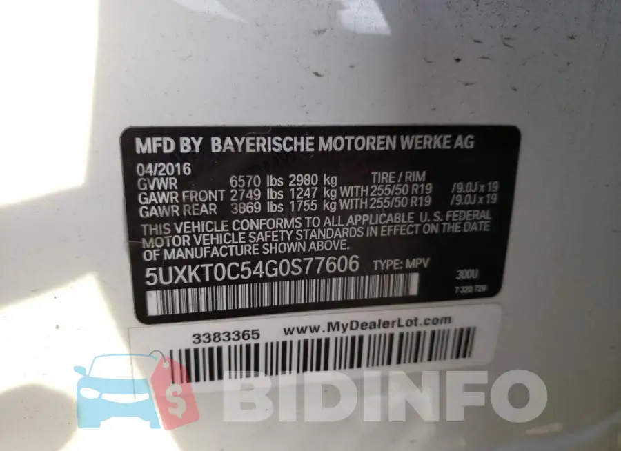 5UXKT0C54G0S77606 Photo# 13