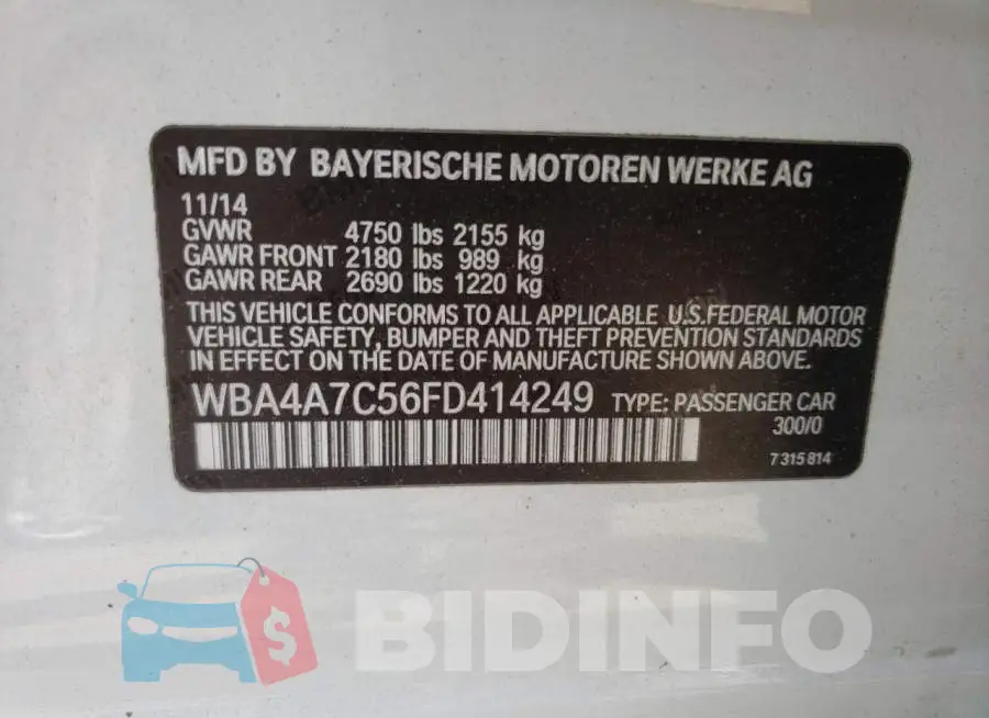 WBA4A7C56FD414249 Photo# 12