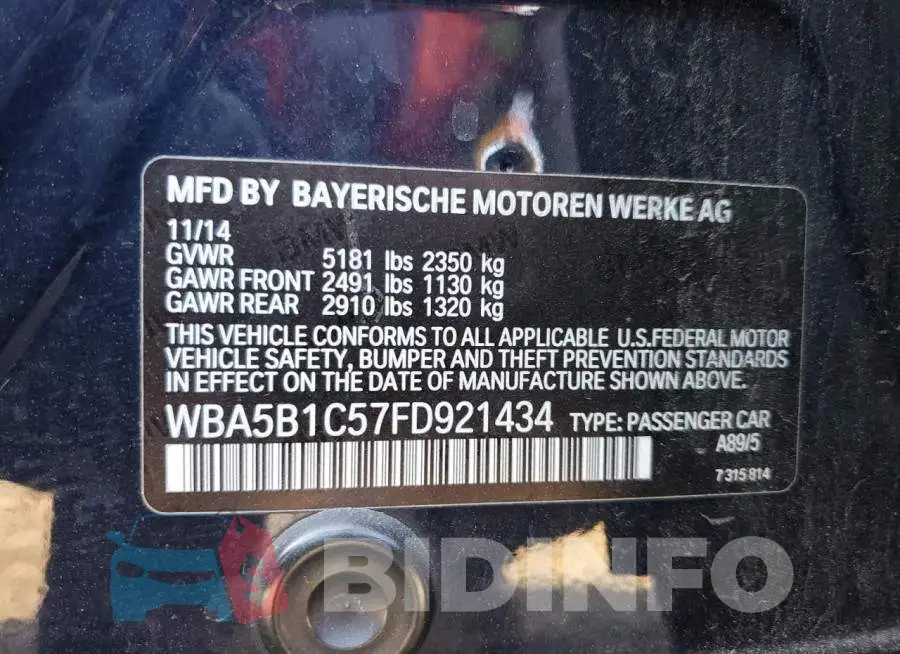 WBA5B1C57FD921434 Photo# 12